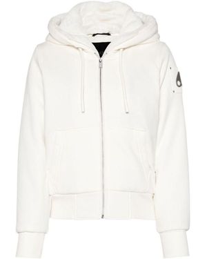 Moose Knuckles Classic Bunny Zip-Up Hoodie - White