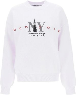 Alexander Wang Empire State Embroidered Jumper - White