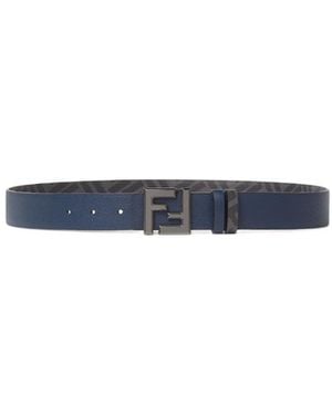 Fendi Ff Squared Reversible Belt - Blue