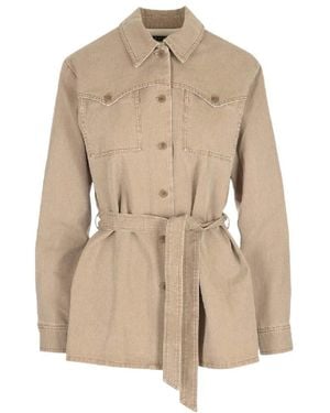 A.P.C. Belted Long-Sleeved Jacket - Natural