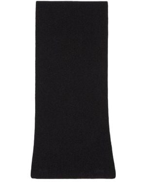 Sunspel Ribbed Knitted Scarf - Black