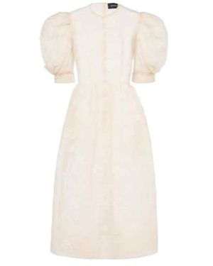 Simone Rocha Embroidered Midi Dress - Natural