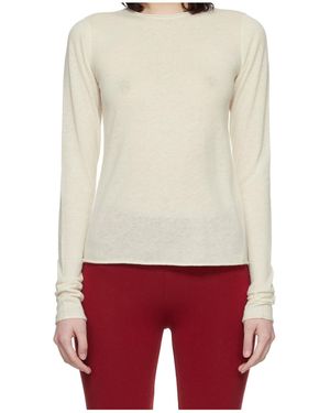 Skims Translucent Knitted T-Shirt - Red