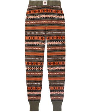 Bally Jacquard Knit Wool Leggings - Orange
