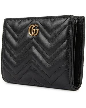 Gucci Gg Marmont Logo Wallet - Black