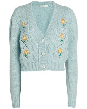 Alessandra Rich Knit Cardigan - Blue