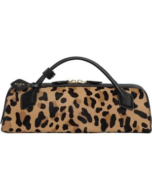 Alaïa Alaïa Le Teckel Leopard Printed Clutch Bag - Brown