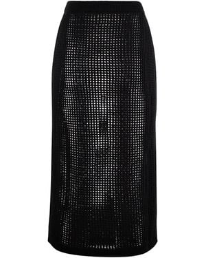 MC2 Saint Barth Darline Crochet Midi Skirt - Black