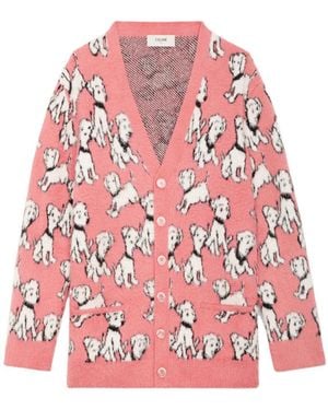 Celine Artist Jacquard Cardigan - Red