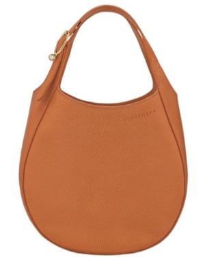 Longchamp Le Foulonné S Grained-Leather Tote Bag - Brown