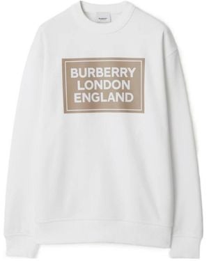 Burberry Logo Logo Long-Sleeved Jumper - White