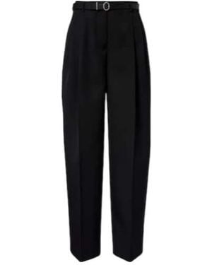 Jil Sander Wool Wide-Leg Pants - Black
