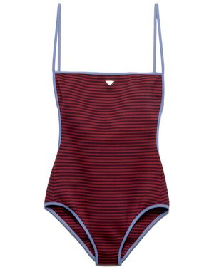 Prada One-Piece Interlock Jersey Swimsuit - Red