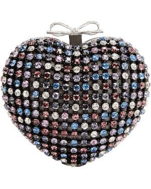 Self-Portrait Embellished Heart Clutch Bag - Multicolor