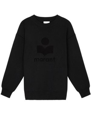 Isabel Marant Logo Intarsia-Knit Crewneck Jumper - Black
