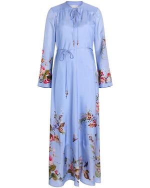Zimmermann Patience Floral-Print Silk Maxi Dress - Blue