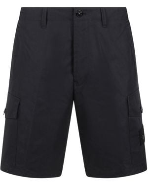 Stone Island Logo Patch Cargo Shorts - Blue