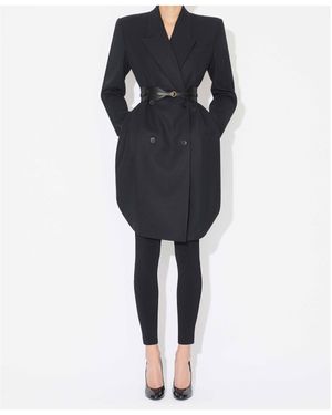 SALE【Alaia】ダブルブレスト ストレートフィット ピーコート alaia-Grey-Double-Breasted-