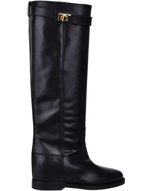 Via Roma 15 Round Head Boots - Black