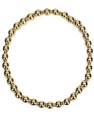 Jil Sander Logo Engraved Beaded Choker - Metallic