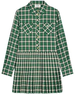 Celine Mini Shirt Dress - Green