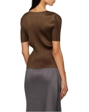 Pleats Please Issey Miyake Short-Sleeved T-Shirt - Brown