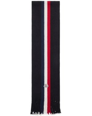 Moncler Tricolor Wool Scarf - Blue