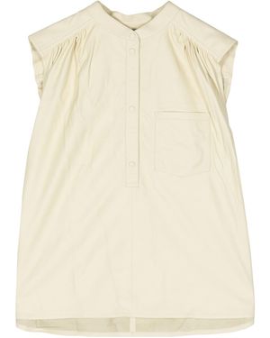Yves Salomon Sleeveless Lambskin Leather Top - Natural