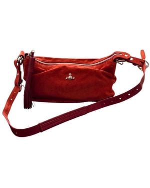 Vivienne Westwood Logo Plaque Zipped Shoulder Bag - Red