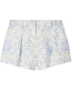 LoveShackFancy Printed Shorts - White