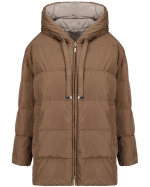 Max Mara The Cube Zip-Up Drawstring Reversible Jacket - Brown