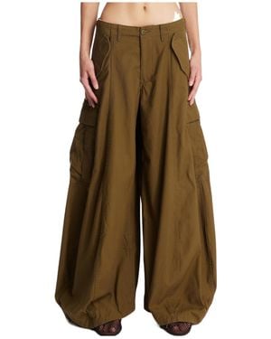 R13 Wide-Leg Cargo Pants - Green