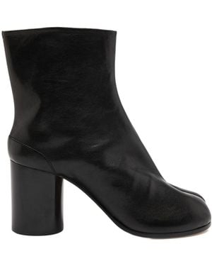 Maison Margiela Tabi 80 Leather Ankle Boots - Black