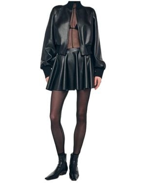 Norma Kamali Cropped Bomber Jacket - Blue