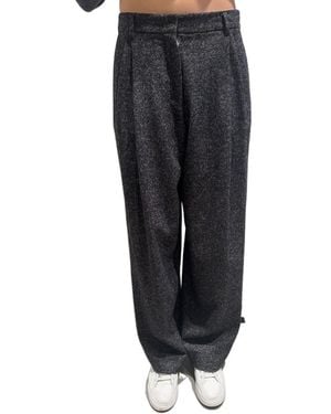 Max Mara 'S Glitter Detailed Pleated Pants - Black