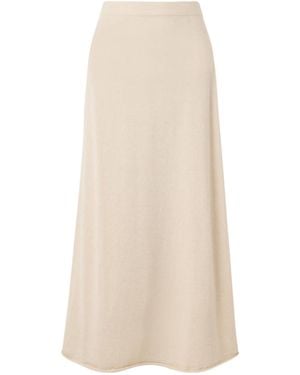 The Elder Statesman Cashmere Long Skirt - Natural