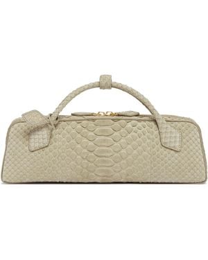 Alaïa Le Teckel Snakeskin-Effect Tote Bag - Natural