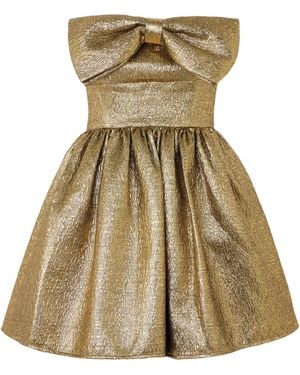 Self-Portrait Metallic Jacquard Mini Dress - Natural