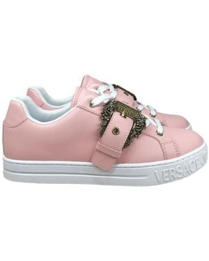 Versace Jeans Couture Baroque-Buckle Trainers - Pink