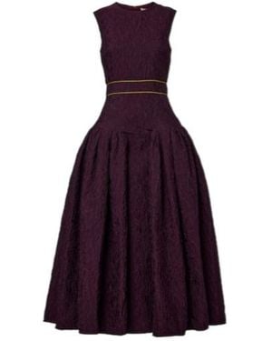 ROKSANDA Aya Smocked Cloque Midi Dress - Purple
