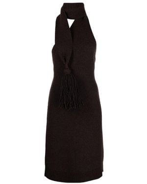 Bottega Veneta Wraparound Neck Dress - Black