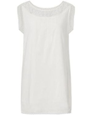 Posse Danielle Lace-Trimmed Cotton Minidress - White