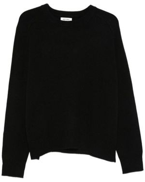 Soft Goat Long-Sleeve Knit Top - Black