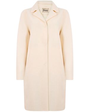 Herno Button-Up Wool Coat - Natural
