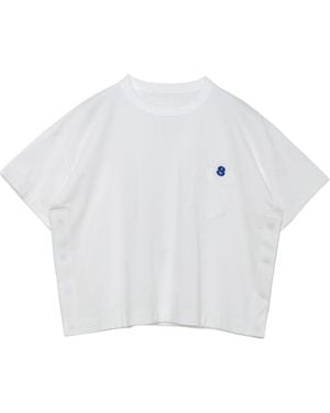 Sacai Logo-Embroidered Cotton T-Shirt - White