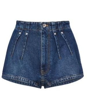 Mugler Pleated Denim Shorts - Blue