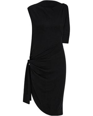 Ferragamo Ferragamo Decorative Ties Midi Dress - Black