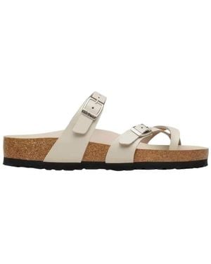 Birkenstock Cross-Strap Buckled Sandals - White