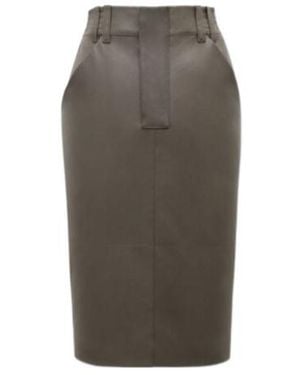 Saint Laurent High Waist Pencil Skirt - Gray