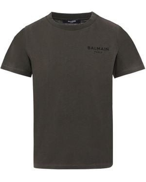 Balmain Logo-Embroidered T-Shirt - Black